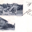 Představa o budoucím vzhledu obce. Hostinec u nádraží.Datováno rokem 1900