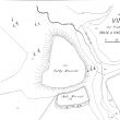 Mapa hradiště,které leží v oboře mezi Satalicemi a Vinoří